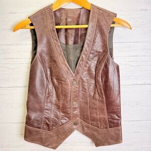 PAIGE Brown Leather Vest by [Brand]